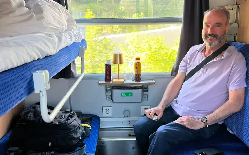 Writer Mark Smith on board the new European Sleeper service - Mark Smith
