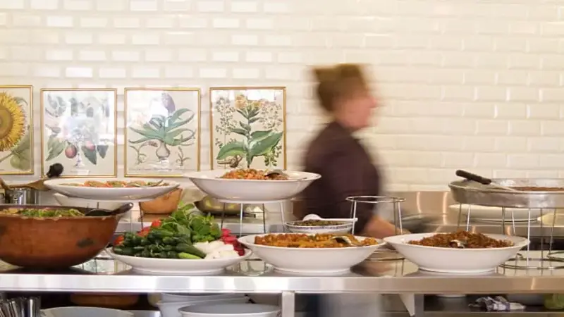 The interior of Tawlet Cafe in Beirut