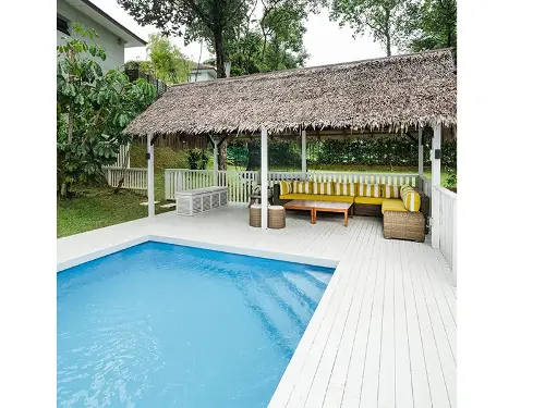 black and white pool