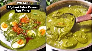 Afghani palak paneer egg curry with 24 g protein: Try this cross between lasooni palak paneer and creamy Afghani gravy