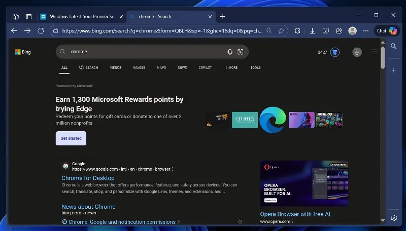 Microsoft offering reward for not switching to Chrome