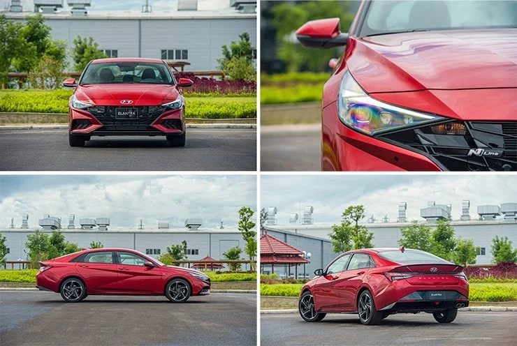 Large polygonal grille on the Hyundai Elantra