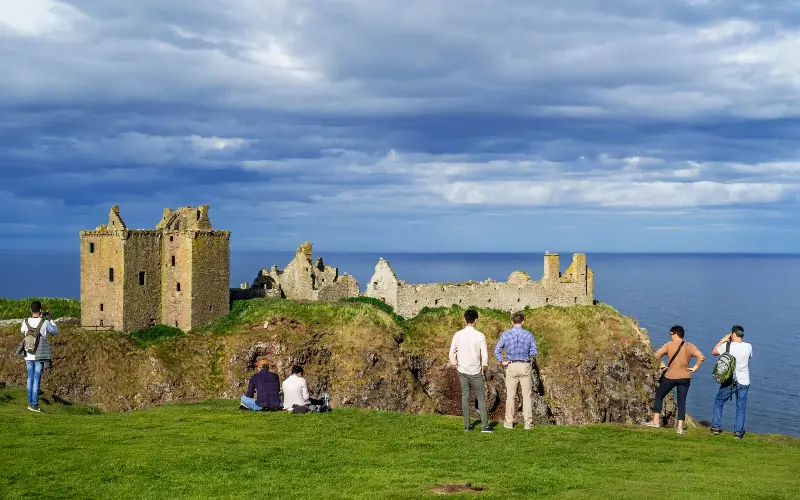 The ocean-view beyond Dunnottar Castle is even more breathtaking with the fiery colours of autumn - Arterra/Universal Images Group Editorial