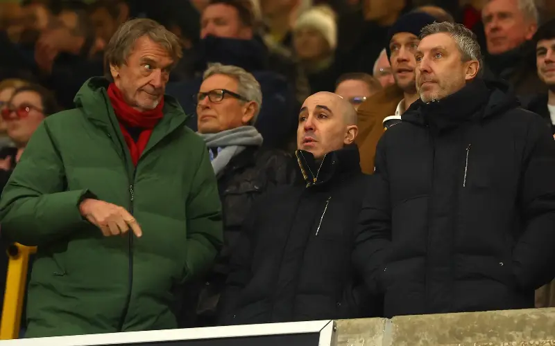 All eyes are on Sir Jim Ratcliffe, Omar Berrada (centre) and Jason Wilcox (right) after a difficult week - Getty Images/Chris Brunskill