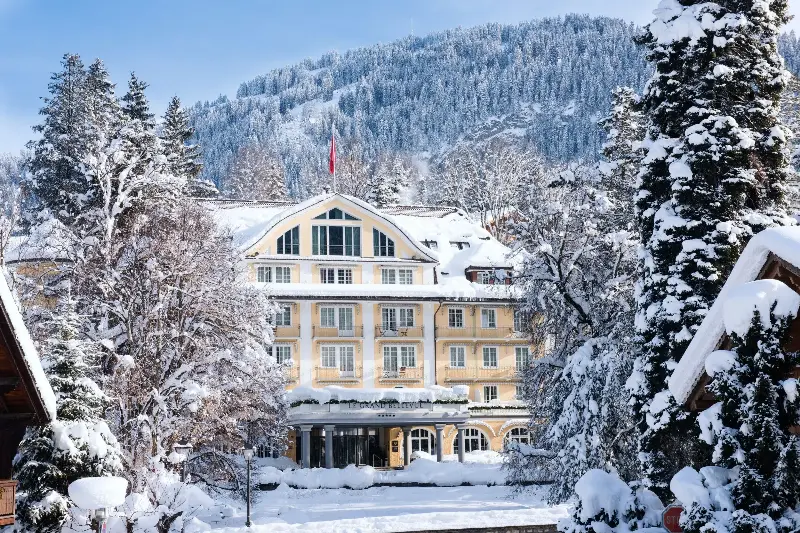 Le Grand Bellevue sits in its own parkland a five-minute walk from Gstaad centre - Raphael Faux