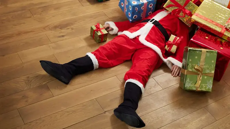 Santa Claus is pictured