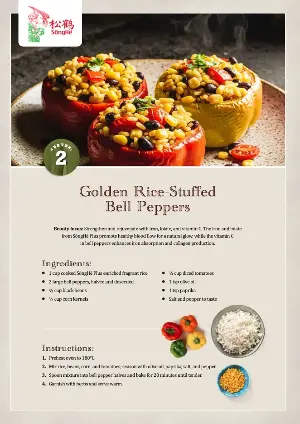 SōngHè Recipe | Golden Rice-Stuffed Bell Peppers