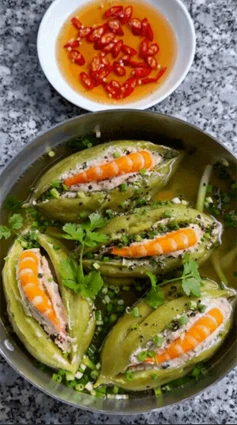 Bitter melon stuffed with meat is surprisingly delicious.