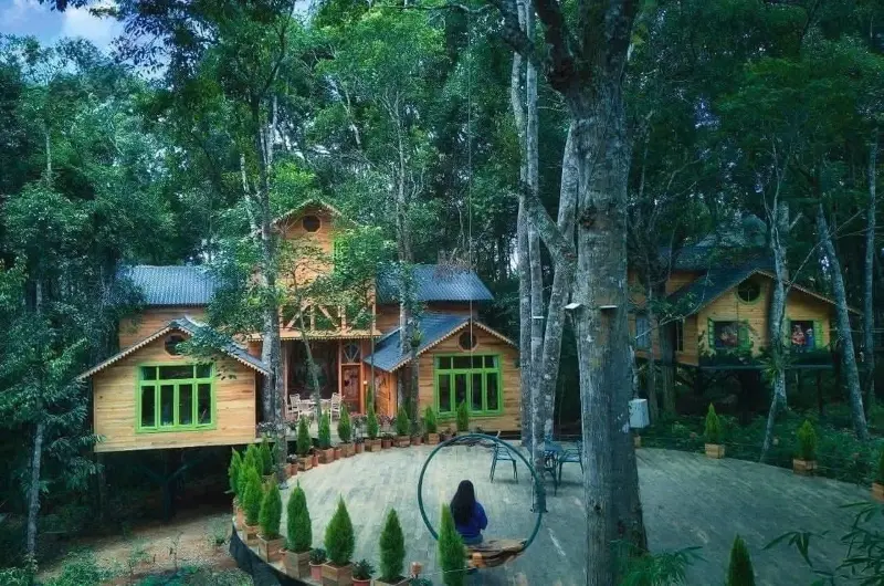 The treehouse complex in Mang Den has been nominated for the Best Tourist Village in the World - Photo 8.