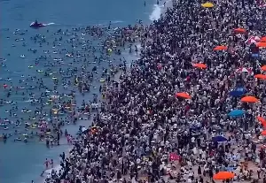 The world's busiest beach sometimes welcomes up to 200,000 people at the same time.