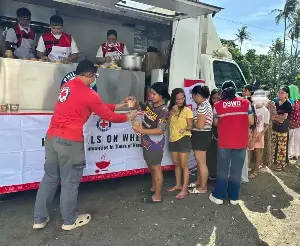 Red Cross serves meals to Taal evacuees in Batangas