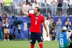 Harry Kane reacts to breaking England World Cup record