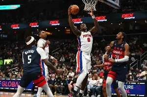 NBA: Jalen Duren exits early as Pistons dominate Wizards again
