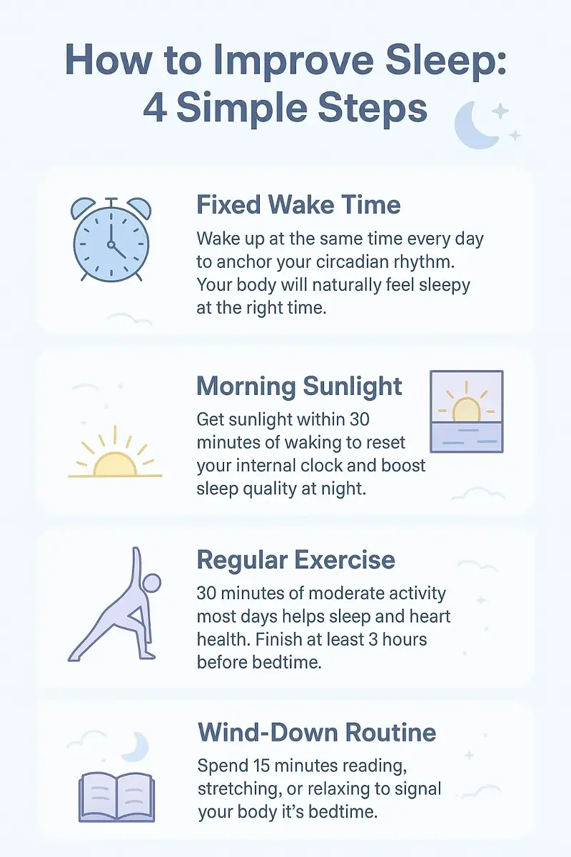 Follow these habits to improve your sleep quality. 