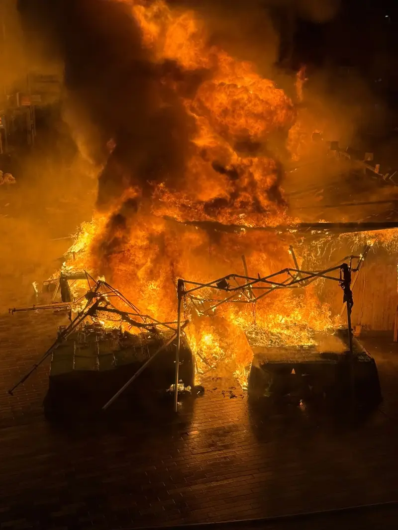 The fire ripped through Kingston Market in the early hours of Tuesday morning (Toni & Guy Kingston)
