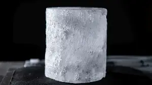 Antarctic iceberg reveals Earth's journey through space.