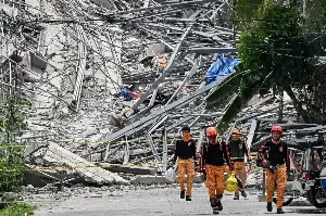 Remulla to seek DOJ hold departure order vs owner, contractor of collapsed Angeles City building