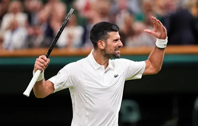 Novak Djokovic puts in a strong performance in the first round of Wimbledon 2026.