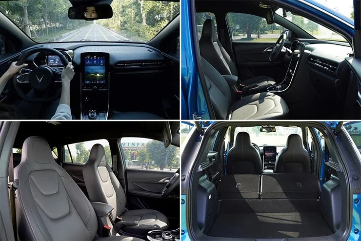 The modern interior of the VinFast Nerio Green.