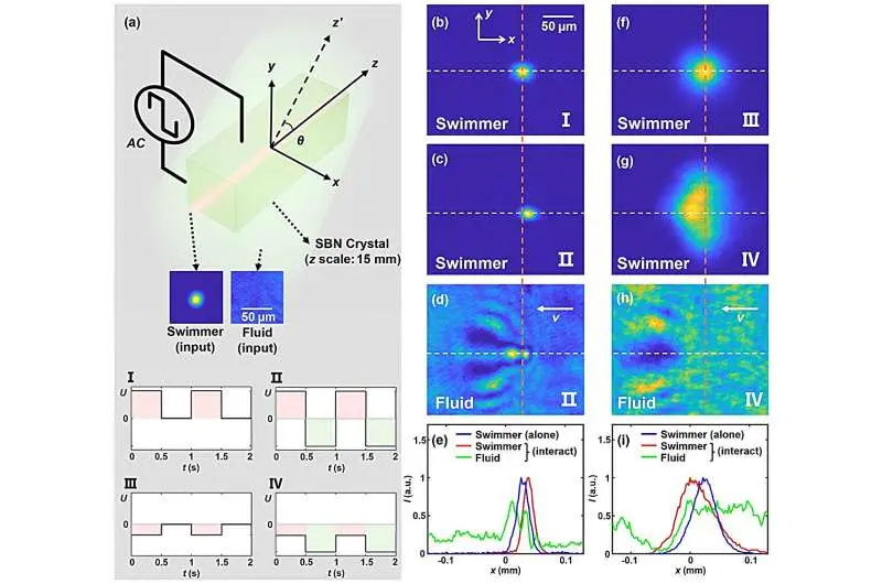 Light beam 'swims' upstream through a quantum fluid by violating Newton's third law