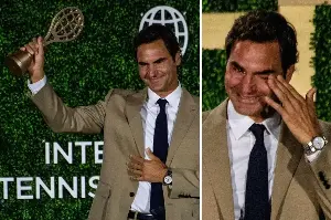 Roger Federer breaks down in tears at Tennis Hall of Fame induction: "One of the greatest honors of my life"