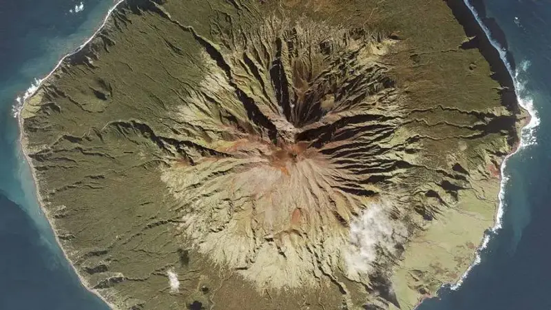 Satellite Image of Tristan Da Cunha Island, Saint Helena
