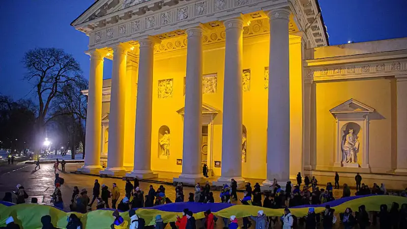 Demonstration in Vilnius marks fourth anniversary of Russian attacks on Ukraine