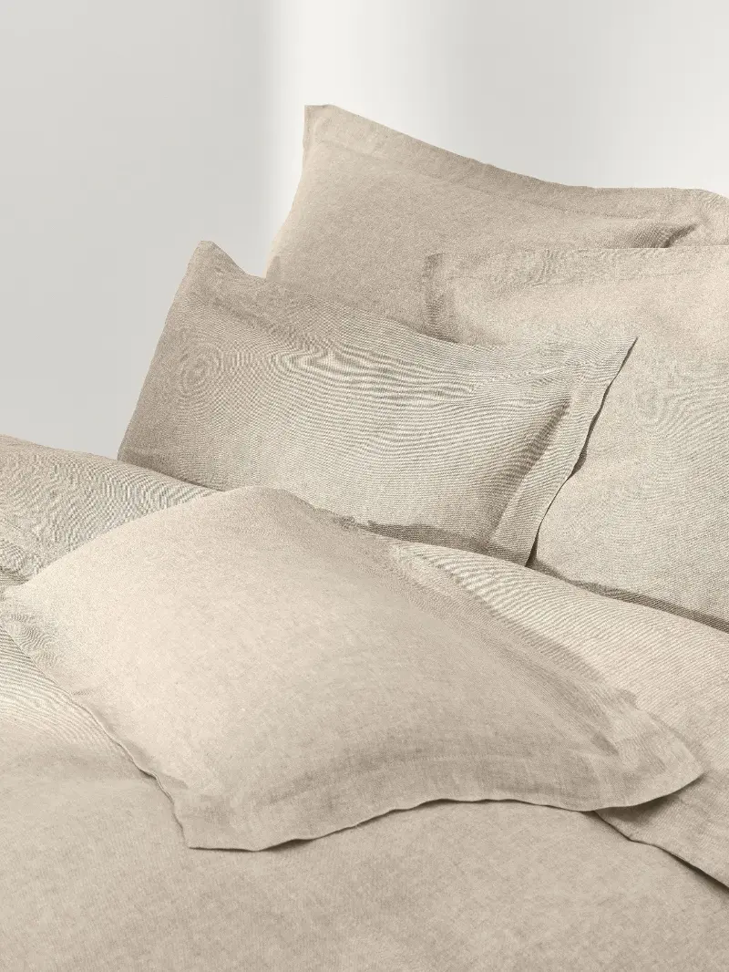 Linen Duvet Cover Linna With Oxford Border – W 135 X L 200 Cm – Greige