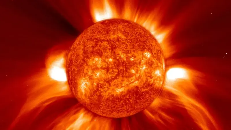 A coronal mass injection (CME) on the sun.