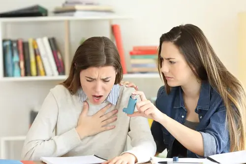 Reliever inhaler is the first step.