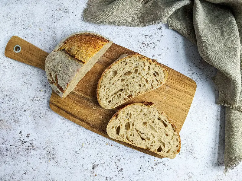 Sourdough bread has a crispy crust and ideal for healthy sandwiches. 