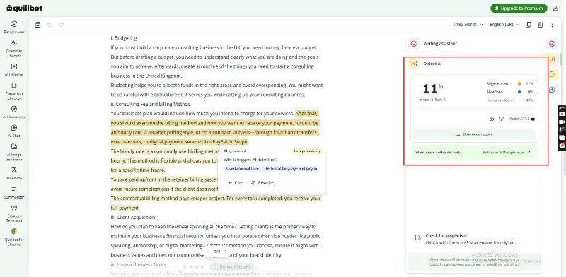 ai-detector-low-probability-result-quillbot-review