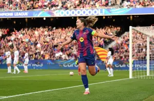 Putellas made her 500th appearance as Barcelona thrashed Real Madrid in the Women's Champions League quarter-finals.