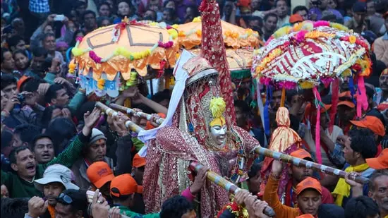 In the realm of the goddess: The Nanda Devi Raj Jat Yatra Dev Doli in Chamoli in Uttarakhand. (Shutterstock)