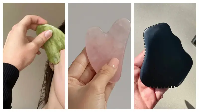 There are different varieties of gua sha- jade, rose quartz and bian stone.