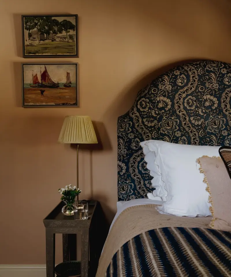 Danebury used Edward Bulmer’s ‘Clove’ to cocoon this north-facing bedroom. Its earthy, muted pink brings warmth without injecting high energy into a space designed for rest. (Image credit: Danebury Design / Ben Stevens Photography)