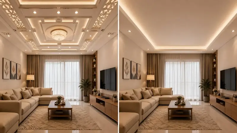 Choose simple ceiling designs instead of over-the-top ones. 