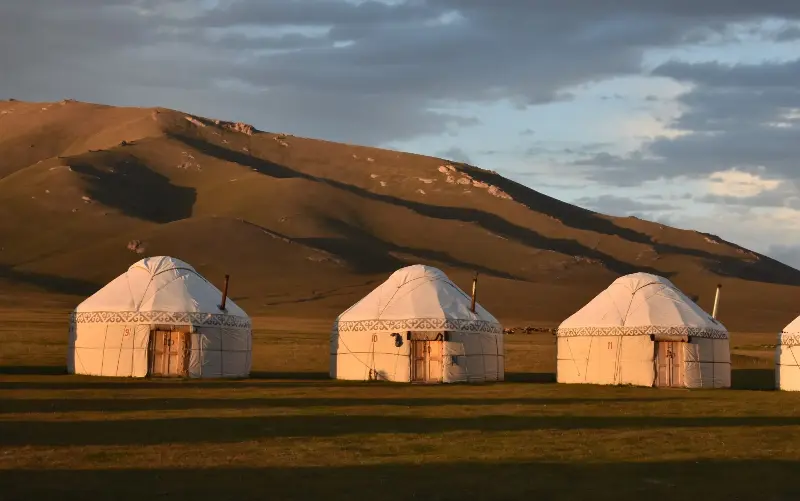 The family spent three nights in yurts: ‘like sleeping in a great woolly hatbox’