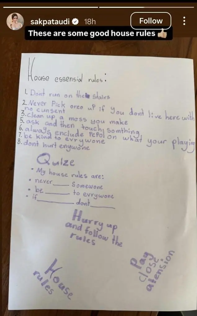 Soha Ali Khan shares a sneak peek into Inaaya's house rules.