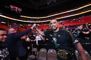 Newly crowned UFC champ Carlos Ulberg says he lost title belt while celebrating the win