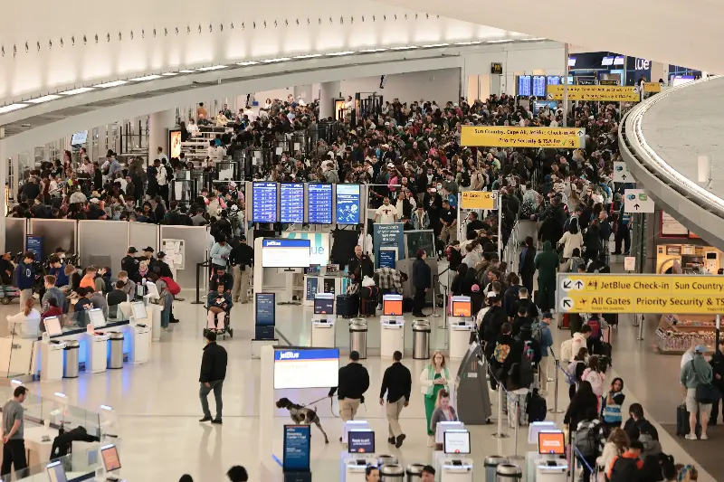 A new study has revealed the most stressful airports in America based on delays and cancellations, and how long it takes to get from there to the city’s downtown area (Getty Images)