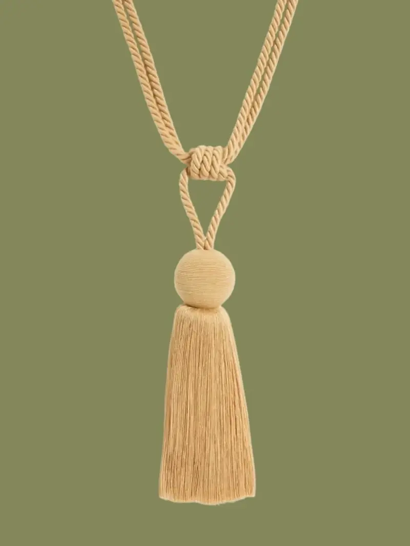John Lewis, Tassel Rope Orb Tieback in Gold, Pack of 2