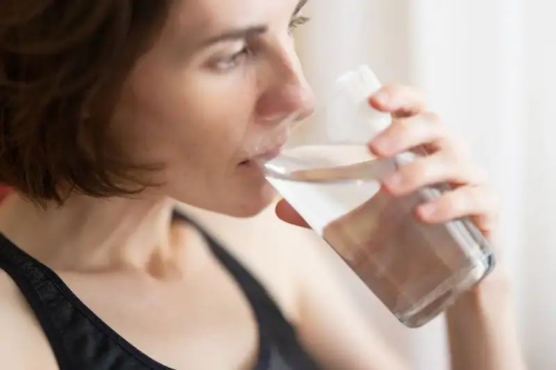 Make it a habit to drink water frequently throughout the day instead of waiting until you're thirsty.