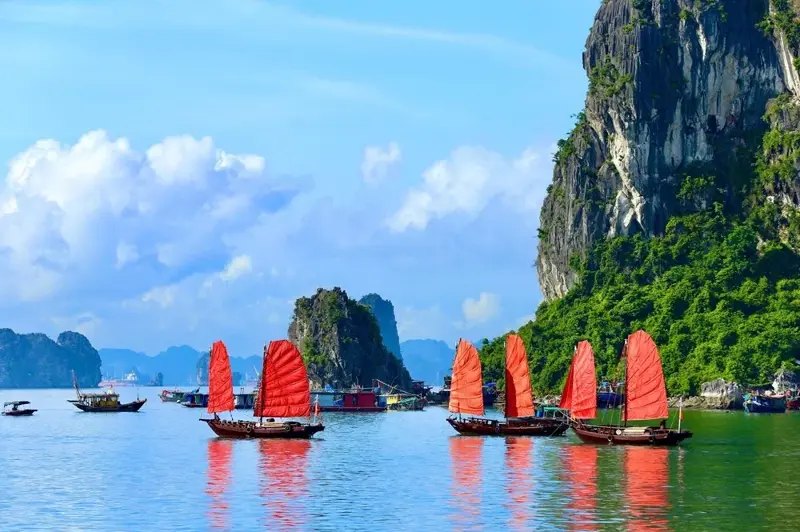 Quang Ninh: Watching the sunrise on a three-walled sailboat in the World Heritage site of Ha Long Bay - photo 1