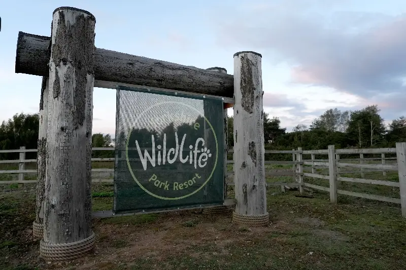 The sign at the entrance to Yorkshire Wildlife Park where a man died after being attacked by a tiger (PA) (PA Wire)