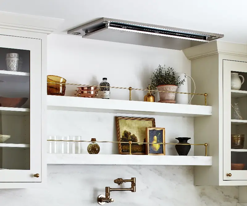 A smart blend of open and closed storage keeps a kitchen feeling lighter without sacrificing functionality. (Image credit: Stacy Zarin Goldberg/Unique Kitchens & Baths)
