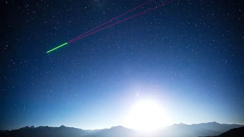 A satellite with quantum communication abilities over the hills of China