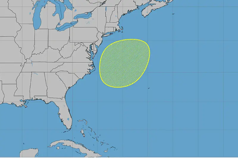 A storm in the Atlantic has 30 percent chance of development over the next 48 hours, according to the National Hurricane Center.