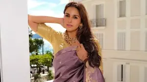 Huma Qureshi brings the ghats of Banaras to Cannes Film Festival in traditional Banarasi saree and Indian jewellery