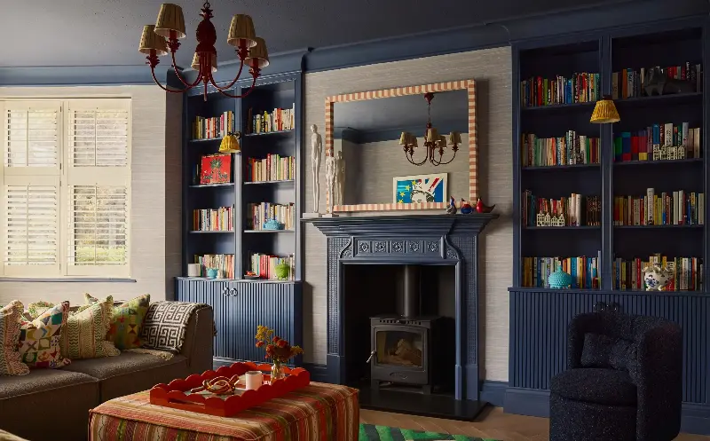 The colourful and cosy ‘snug’ family room, as reimagined by interior designer Carina Raymond - Boz Gagovski